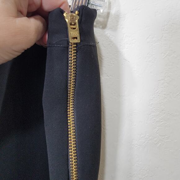 Lafayette 148 Bleeker Black Pants 12 Ankle Side Zip Slacks - Picture 3 of 7